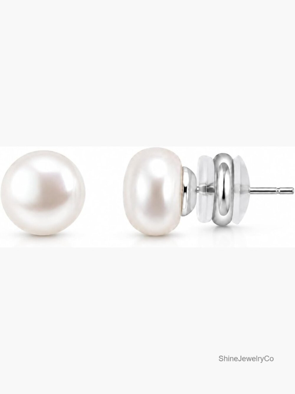 Freshwater Pearl Stud Earrings, Minimalist Everyday Jewelry